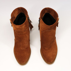 Ботильоны с бахромой из рыжей замши Арт. 805-3/24ст