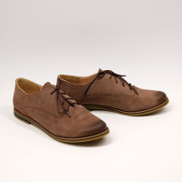 Туфли из замши цвета капучино с эффектом потертости  Арт. 05-6