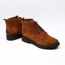 Черевики із рудої замші з ефектом потертості Арт. 12-20(Sn4)