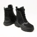 Ботинки со шнуровкой из замши и кожи черного цвета Арт. As-1/247