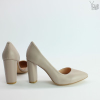 Туфлі-човники з бежевої шкіри Арт. 35-5/24Ок