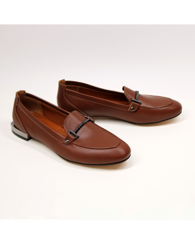 Лофери із рудої шкіри Арт. 156-1-2578