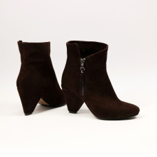 Ботильоны из велюра цвета шоколад  Арт. 52-5/54Ок