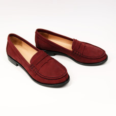 Мокасины из нубука цвета бордо Арт. 05-10(Mar4)