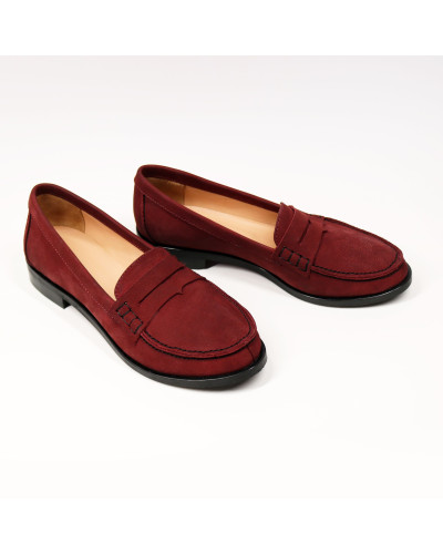 Мокасины из нубука цвета бордо Арт. 05-10(Mar4)