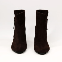 Ботильоны из велюра цвета шоколад  Арт. 52-5/54Ок