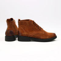 Черевики із рудої замші з ефектом потертості Арт. 12-20(Sn4)