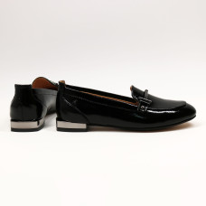 Лакові чорні лофери Арт. 156-1-2578