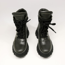 Черевики зі шкіри кольору хакі Арт. As-2/247