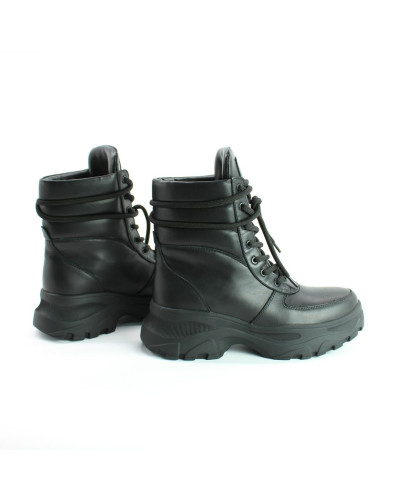 Ботинки со шнуровкой из черной кожи Арт. As-2/247