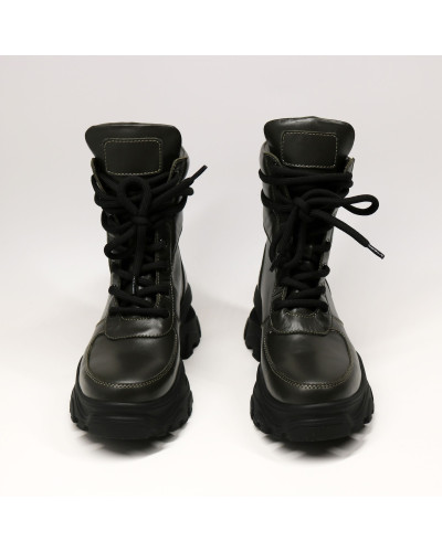 Ботинки со шнуровкой из кожи цвета хаки Арт. As-2/247