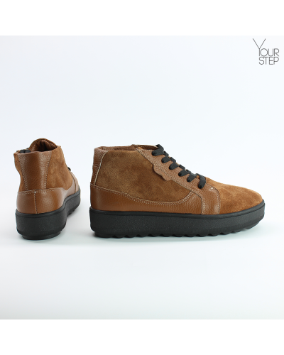 Ботинки из натуральной кожи и замши рыжего цвета 05-11(Ls6) ДОП*