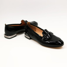 Лакові чорні лофери Арт. 156-1-2578