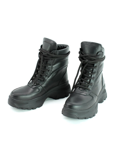 Ботинки со шнуровкой из черной кожи Арт. As-2/247