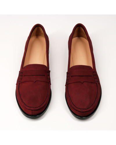 Мокасины из нубука цвета бордо Арт. 05-10(Mar4)