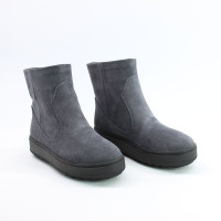 Ботинки из темно-серой  замши 12-19(Ls6)