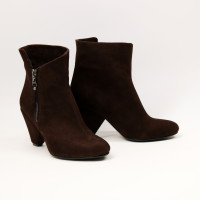 Ботильоны из велюра цвета шоколад  Арт. 52-5/54Ок
