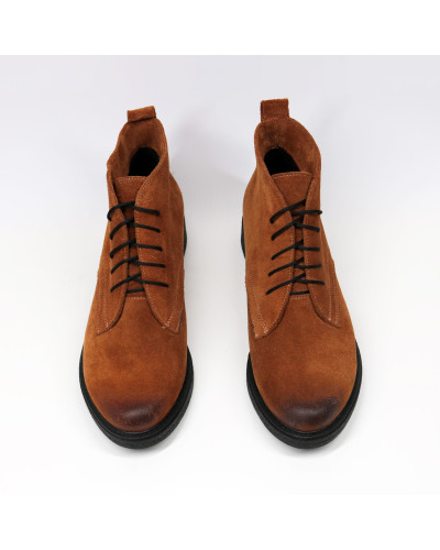 Черевики із рудої замші з ефектом потертості Арт. 12-20(Sn4)