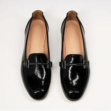 Лакові чорні лофери Арт. 156-1-2578