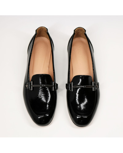 Лакові чорні лофери Арт. 156-1-2578