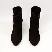 Ботильоны из велюра цвета шоколад  Арт. 52-5/54Ок