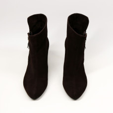 Ботильоны из велюра цвета шоколад  Арт. 52-5/54Ок