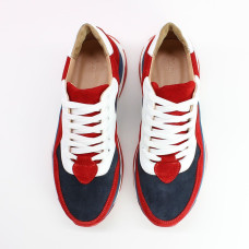 Кросівки з червоної замші з синіми та білими вставками Арт. Om-1(Крос3)