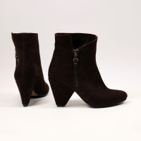 Ботильоны из велюра цвета шоколад  Арт. 52-5/54Ок