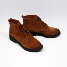 Черевики із рудої замші з ефектом потертості Арт. 12-20(Sn4)