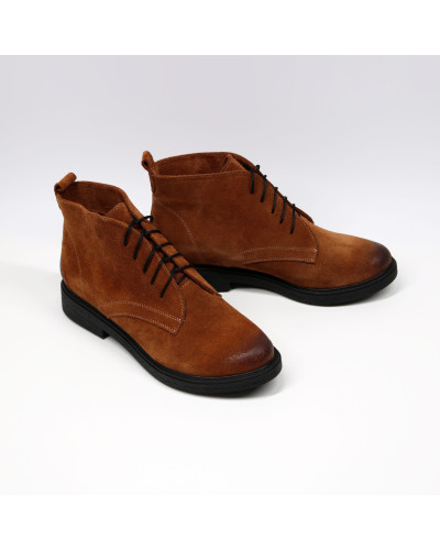 Черевики із рудої замші з ефектом потертості Арт. 12-20(Sn4)