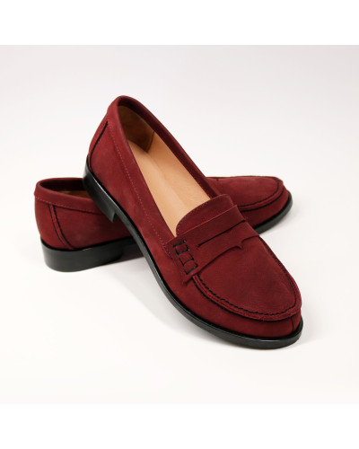 Мокасины из нубука цвета бордо Арт. 05-10(Mar4)