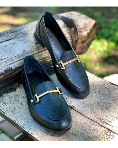 Лофери із чорної шкіри Арт. 156-1Hill-2578