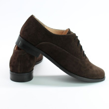 Туфли на низком ходу из замши шоколадного цвета  Арт. 05-6(Mar4)