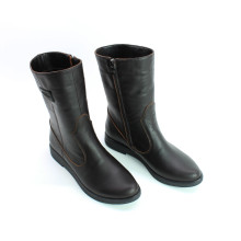 Полусапоги из кожи цвета шоколад  Арт. 12-3Z(М8)