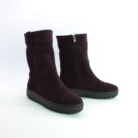 Полусапоги со змейкой из замши цвета баклажан Арт. 12-2Z(Ls6)