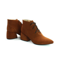 Ботильоны из замши рыжего цвета Арт. 657-10/w324Ок