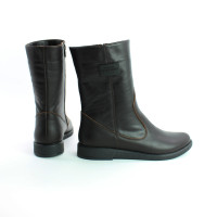 Полусапоги из кожи цвета шоколад  Арт. 12-3Z(М8)