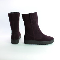 Полусапоги со змейкой из замши цвета баклажан Арт. 12-2Z(Ls6)