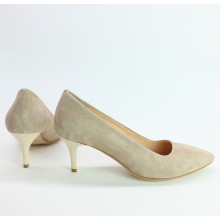 Туфлі-човники з бежевого велюру Арт. 657-1/36