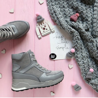 Ботинки светло-серого цвета со вставками Арт. As-5/21881