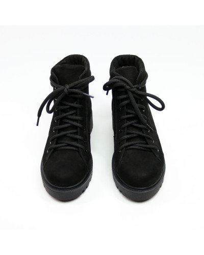 Ботинки со шнуровкой из черного нубука Арт. 51-3/21855