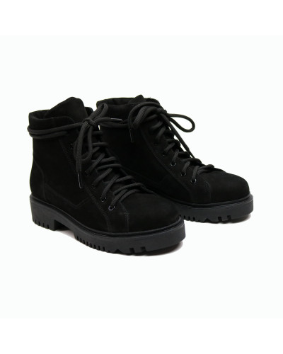 Ботинки со шнуровкой из черного нубука Арт. 51-3/21855