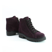 Ботинки со шнуровкой из замши цвета баклажан Арт. 51-3/21855
