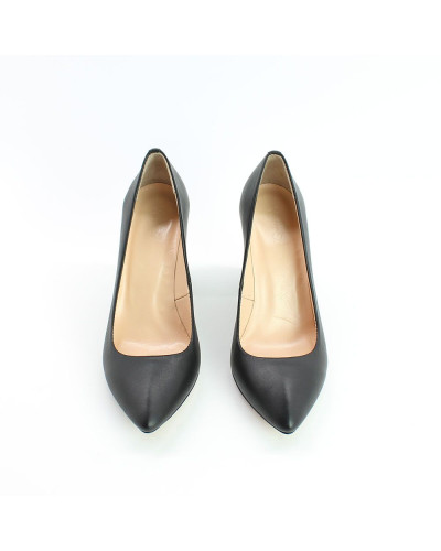 Чорні шкіряні туфлі-човники Арт. 35-1/42