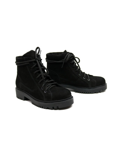 Ботинки со шнуровкой из черного нубука Арт. 51-3/21855