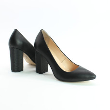 Чорні шкіряні туфлі-човники Арт. 35-1/42