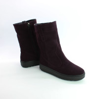 Полусапоги со змейкой из замши цвета баклажан Арт. 12-2Z(Ls6)