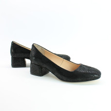 Туфли из черного нубука с принтом под питон  Арт. 456-1/53Ок