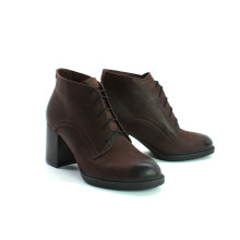 Ботильоны из кожи цвета шоколад с эффектом потертости  Арт. 605-8Alf3