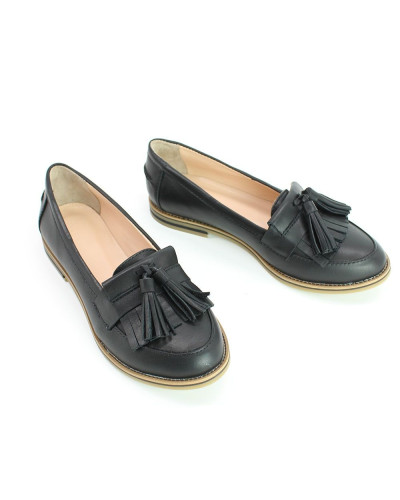 Лофери із чорної шкіри Арт. 05-15/12